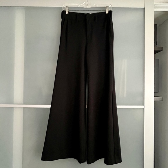 Anthropologie Black Wide-Leg Trousers 26" Waist - Picture 1 of 9